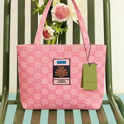 Gucci Gucci’s bag Y2K Style Canvas Tote Bag 35cmx38cm Available Pink Gray Denim Blue For Beach Commu