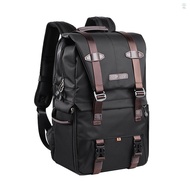 hilisg) K&amp;F CONCEPT Camera Backpack Photography Storager Bag Side Open Available for 15.6in Laptop with Rainproof Cover Tripod Catch Straps for SLR DSLR Black