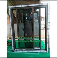 KUSEN JENDELA ALUMINIUM SLIDING MOTIF POLOS UK T120xL80