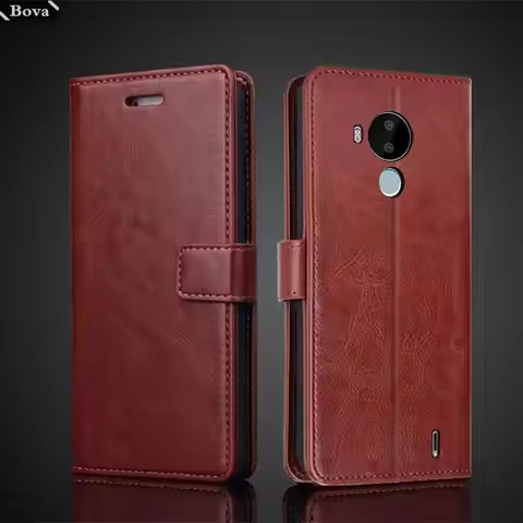 Card Holder Cover Case for Nokia C30 Pu Leather Flip Cover Retro Wallet Bag Fitted Case for Nokia C3