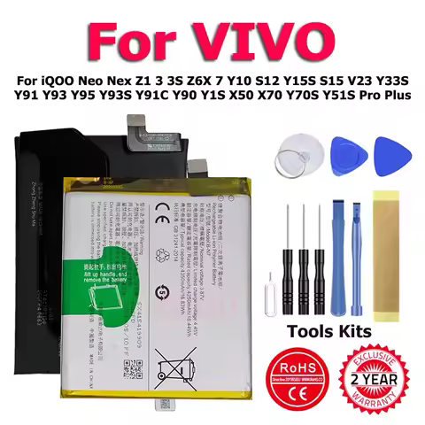 XDOU Battery For iQOO Neo Nex Z1 3 3S Z6X 7 Y10 S12 Y15S S15 V23 Y33S Y91 Y93 Y95 Y93S Y91C Y90 Y1S 