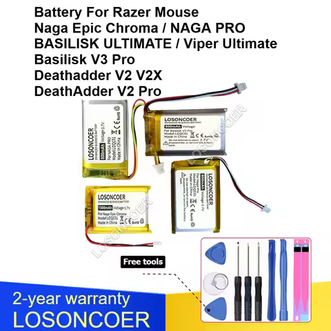 Mouse Battery For Razer Naga Epic Chroma NAGA PRO BASILISK ULTIMATE Viper Ultimate Basilisk V3 Pro D