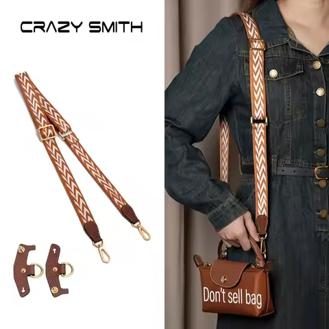 CRAZYSMITH Bag Strap Replacement For Longchamp Mini Adjustable Crossbody Canvas Shoulder Strap Free