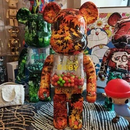 จุด Bearbrick 1000 หมีคูเปอร์ริก 积木熊 ฐานภูเขาที่ว่างเปล่า ริมฝีปากสีแดง 2G หมีความรุนแรง