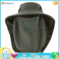 Fishing Hat Wide Brim Sun Hat With Face Cover Multifunctional Neck Flap Outdoor Fishing Hat Quick-dr