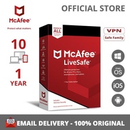 McAfee LiveSafe Antivirus Software Unlimited 1 ปี License include VPN (enrolled auto-renewal)