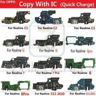 USB Charging Port Micro Dock Connector Board Flex Cable For Oppo Realme 7 7i 6 6i 5i 2 3 8 Pro A3s A