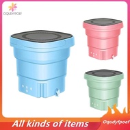 [Oqudy] Folding Washing Machine with Dryer Bucket for Clothes Socks Underwear Cleaning Washer Mini