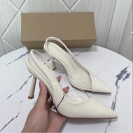 [Bee's Shop] Zara new Leather Shoes mica mix Genuine Transparent full box tag