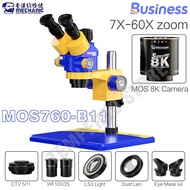 MECHANIC MOS760-B11 Trinocular Stereo Microscope 4K Camera HD Electronic Component Magnified 7X-60X 