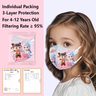 【Individual Packing】50pcs KF94 Kids Mask Children Mask Kids Mask KF94 4 Ply 3D Protective Mask Carto