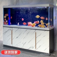 （IN STOCK）Home New Fish Tank Home Living Room Screen Aquarium Landscape Full Set Super White Glass Large and Medium-Sized Bottom Filter Tank