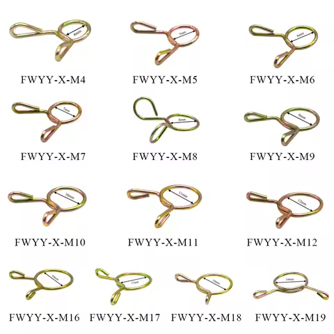 Fuel Line Oil Air Tube Clamp Hose Spring Clip Fastener For M4/M5/M6/M7/M8/M9/M10/M11/M12/M16/M17/M18