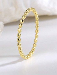 1入組可堆疊圓珠圓環適合女士S925純銀女士們精細的珠寶和手錶禮品