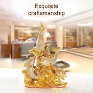 AIMI Home Decoration Living Room Desktop Wine Cabinet TV Cabinet Desktop Creative Golden Ceramic Dol