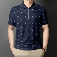 2025 Business Polo Shirts for Men Convenient Zipper Neckline Short-sleeved Polo Shirt Comfortable We