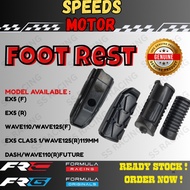 FOOT REST EX5(F) EX5 (R) WAVE110/WAVE125(F) EX5 CLASS 1/WAVE125 (R) 119MM DASH/WAVE110(R) (FUTURE)