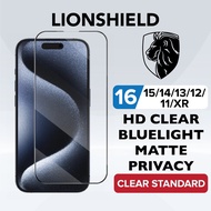 LionShield iPhone Screen Protector (Clear Standard) - 16 Pro Max/16e/15/14/13/12/11/XR Plus Tempered