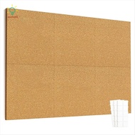 12inch X 12inch Cork Tiles, 6 Pack Cork Boards for Wall with Safe Removable Adhesive Tabs, Large Cor