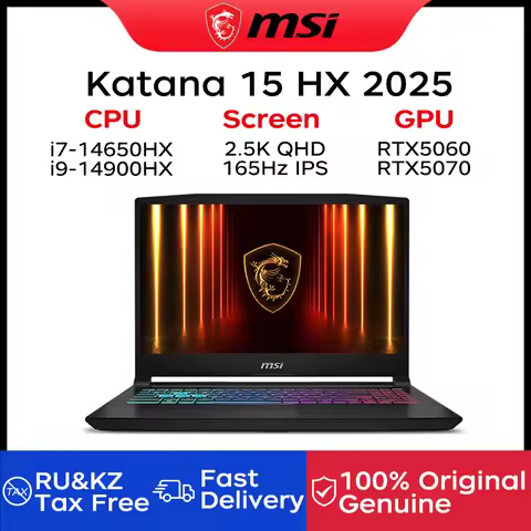 2025 MSI Katana 15 HX Gaming Laptop 15.6 Inch 2.5K QHD 165Hz IPS Screen Notebook i9-14900HX 32GB 2TB