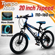 AENXRD Kids Mountain Bike 20/22 Inch 7-Speed Disc Brake Bike for Boys Girls Suspension Anti-Slip