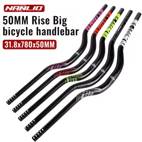 Nanlio 50MM Rise Bicycle Handlebar T6 Aluminum Alloy Swallow Handlebar 31.8*780mm Backsweep 9 Degree