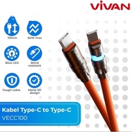 VIVAN VECC100 USB Data Cable Tpye-C to Tpye-C 60W Fast Charging 3A 100cm Quick Charge