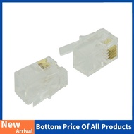 RJ9 4P4C Plug phone Jack Connector 50 pieces, Transparent