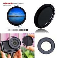 For Dji Osmo Action 5 PRO 4 3 Camera Variable ND Filter ND2-400 Neutral Density & Lens Adapter Ring