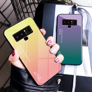 Samsung Galaxy S20 FE Note 9 8 S7 Edge Case Glossy Gradient Tempered Glass Hard Phone Case Cover