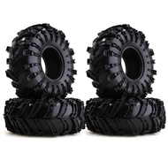 RS | 4Pcs 2.2" Beadlock Wheel Rim Rubber Tire Set for 1/10 RC Crawler TRX-4 Axial SCX10 90046 D90 Vo