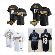 Ready Stock Fast Shipping!!Black Gold Version dodgers Yushen YAMAMOTO dodgers Baseball Uniform No. 1