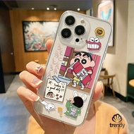 Case Casing Ponsel Milk Shinchan Cocok untuk iPhone 11 12 13 14 15 16 Pro Max X XR XS Max 7Plus 8Plu