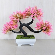 Tanaman bonsai pink artificial tanaman bunga palsu tanaman hias palsu