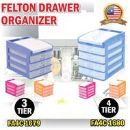 FELTON Drawers Organizer 3 & 4 Tiers Document A4 Paper Stationery/Rak Dokumen FELTON