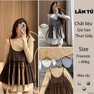2-String Camisole Set with Welded Ruffles and Paper T-shirt LAM TU MA802