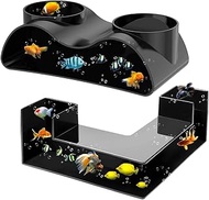 Fish Tunnel, Aquarium Tunnel, Set of 2 Pieces, 17.6/12.5 cm, Aquarium Cave, Aquarium Decoration, wit