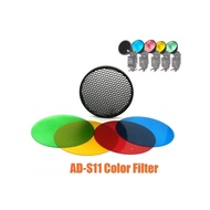 Godox AD-S11 4 Photography Color Filter Gel Pack with Honeycomb Grid Cover Reflector Kit for Witstro