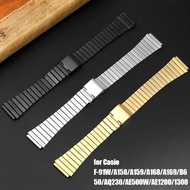 Strap Casio F-91W AQ-230 A-158 Stainless Steel Chain Bracelet With 18mm Embossed Watch Strap 18mm