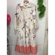 Dress Stained Hem No Lining Chest 40.5 "Shoulder 15" Long Sleeve 23 "Waist 41" Hip Free Size Length 