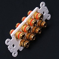 [Flameer] 8 Banana Plug 24k Gold Plated body socket Speaker Cable Wall Plate 115mm x70mm