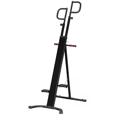 Soozier Folding Vertical Climber Exercise Machine Height Adjustable Climbing Machine with LCD Monito