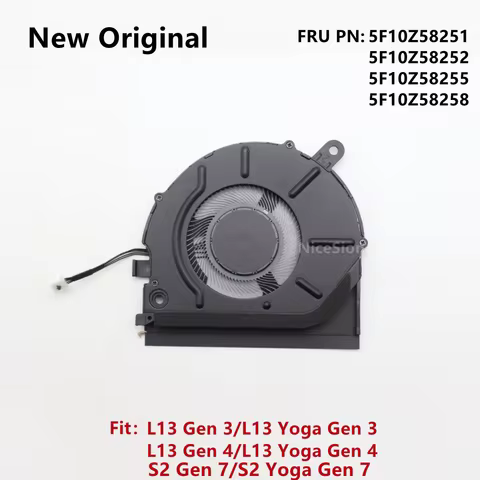 New Original For Laptop Lenovo ThinkPad L13 Gen 3 L13 Yoga Gen 4 S2 Gen 7/8/9 Gen 5 CPU Cooling Fan 