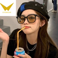 spek mata hitam spek mata viral spek mata silau GM Black Frame Brown Sunglasses Ladies High-End Feel
