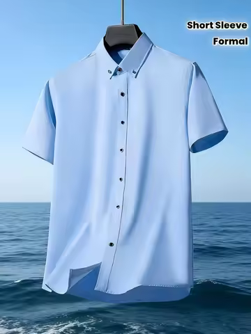 Men's short-sleeved shirts, suitable for business occasions, bridesmaid dresses, professional attire