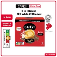 Cafe21 Flat White Deluxe Instant Coffee Mix | No Added Sugar | Smooth Taste With Balanced Aroma
