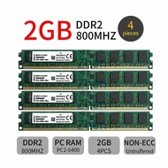 8GB kit (4x 2GB) KVR800D2N6K2/4G DDR2 800MHz Desktop Memory RAM For King ston