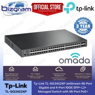 Tp-Link TL-SG3452XP JetStream 48-Port Gigabit and 4-Port 10GE SFP+ L2+ Managed Switch with 48-Port PoE+ (3-Yrs Wty)