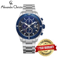 [Official Warranty] Alexandre Christie 6631MCBTUBU Men's Blue Dial Stainless Steel Strap Watch