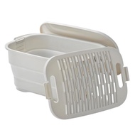 ISETO Foldable dipping bucket NEO Gray 16L W46.7 x D33.4 x H8.2~20.7cm w/wash plate, lid, hanging ho